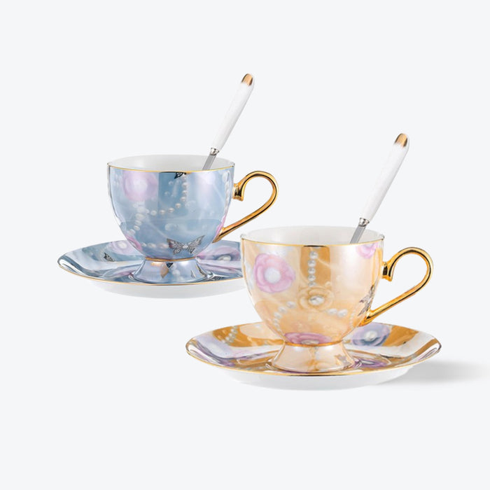Set of 2 British Butterfly Ceramic Coffee Cup