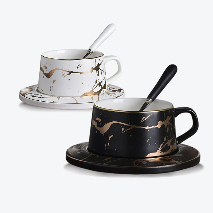 Luxury Gold Inlay Ceramic Coffee Cup