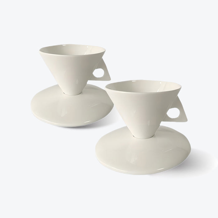 Vintage Mini White Bone China Coffee Cup