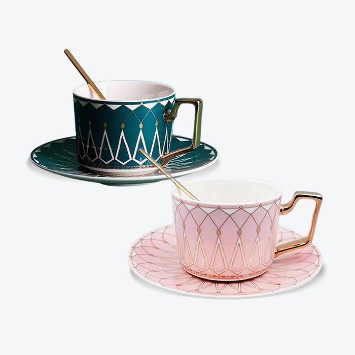 European Luxury Bone China Coffee Cup Set