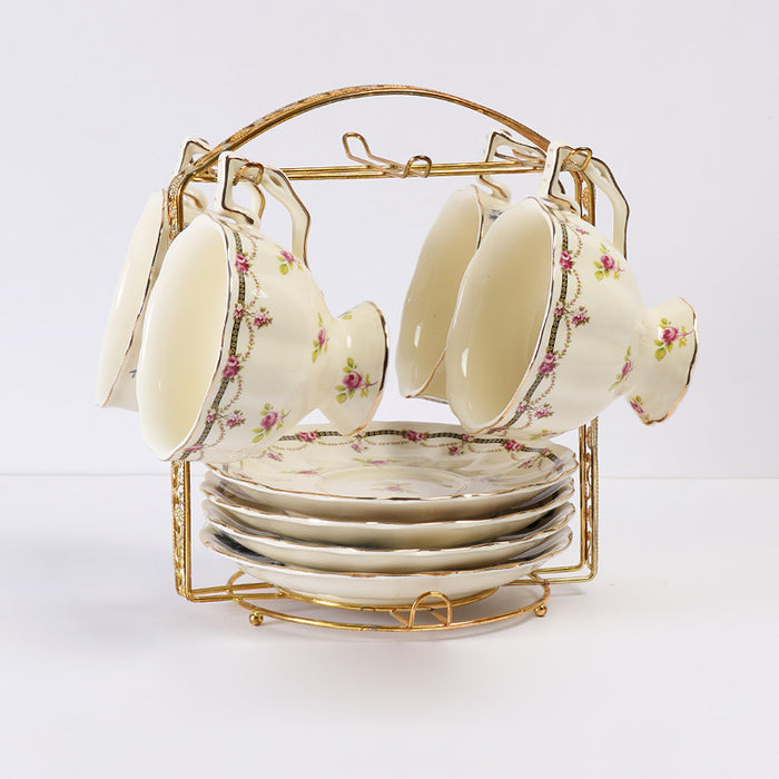 Vintage Floral Rose Coffee & Tea Set