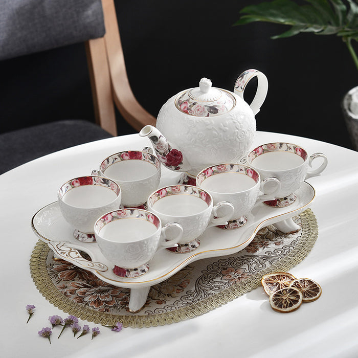 British Relief Floral Tea Set