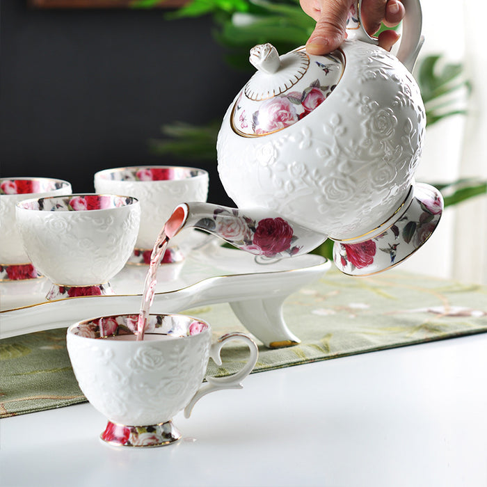 British Relief Floral Tea Set