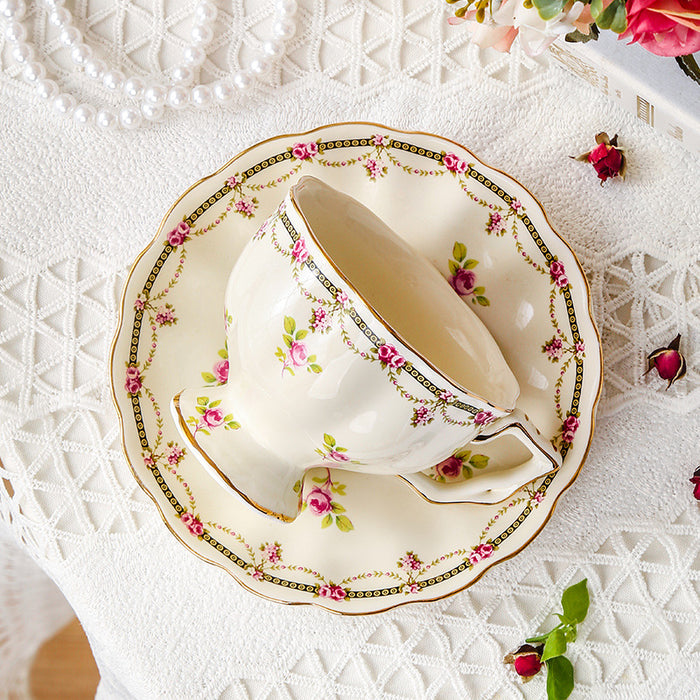 Vintage Floral Rose Coffee & Tea Set