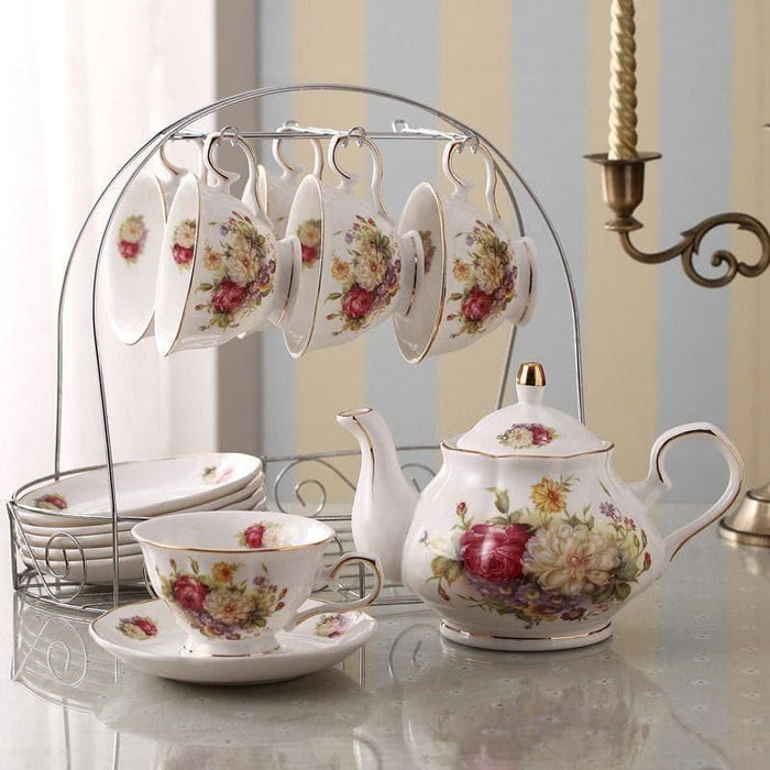 English Vintage Flower Coffee Set