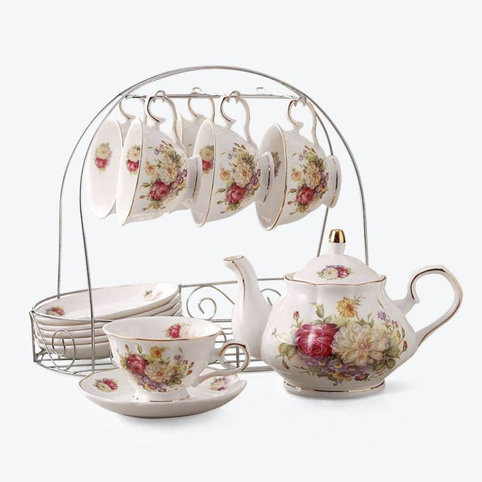 English Vintage Flower Coffee Set