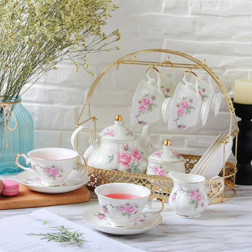English Vintage Flower Coffee Set-1