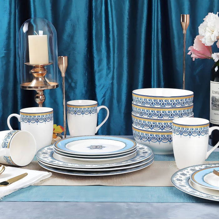 Blue Cloud Grain Painted Porcelain Dinner Set