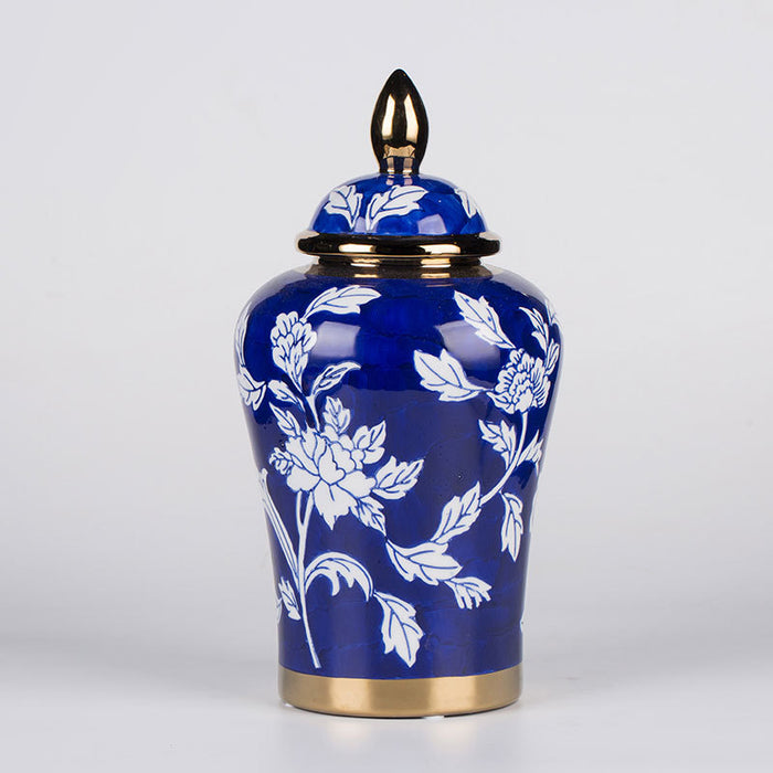 Blue and White Porcelain Ginger Jar