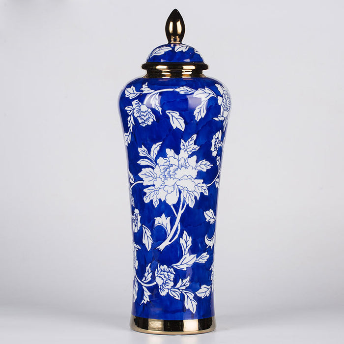 Blue and White Porcelain Ginger Jar