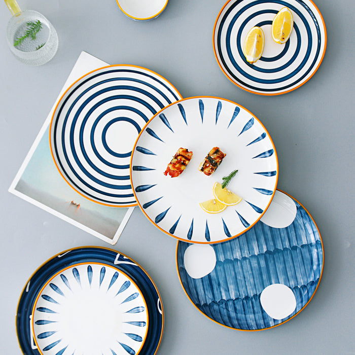 Set of 4 Japanese Style Hand-Painting Ceramic Plate