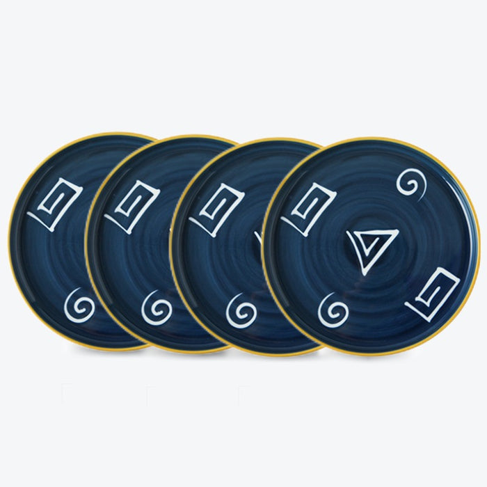 Set of 4 Japanese Style Hand-Painting Ceramic Plate