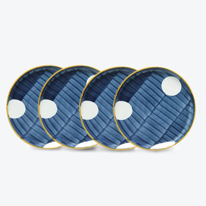 Set of 4 Japanese Style Hand-Painting Ceramic Plate