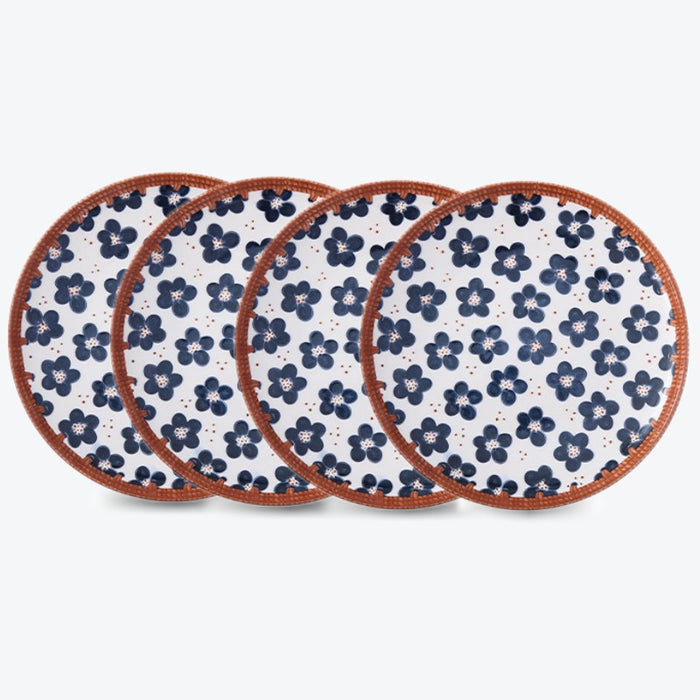 Set of 4 Japanese Style Rattan Steak Plate