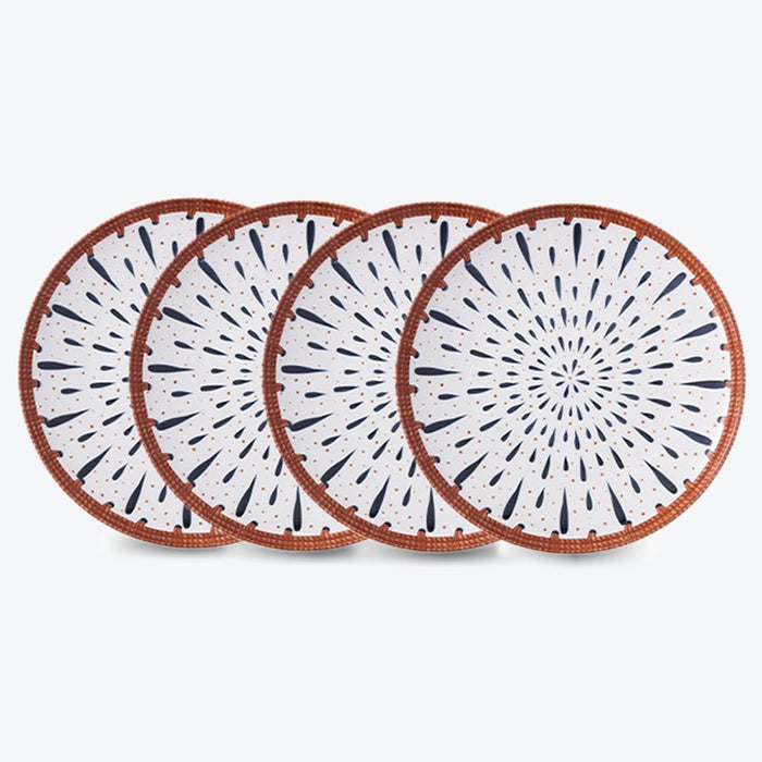 Set of 4 Japanese Style Rattan Steak Plate