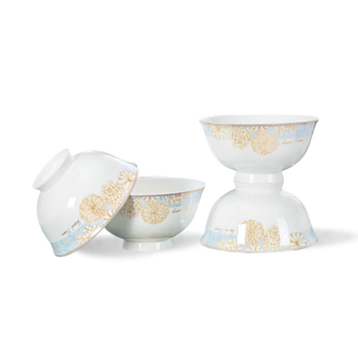 Blue And Yellow Flower Good Time Dinner Set