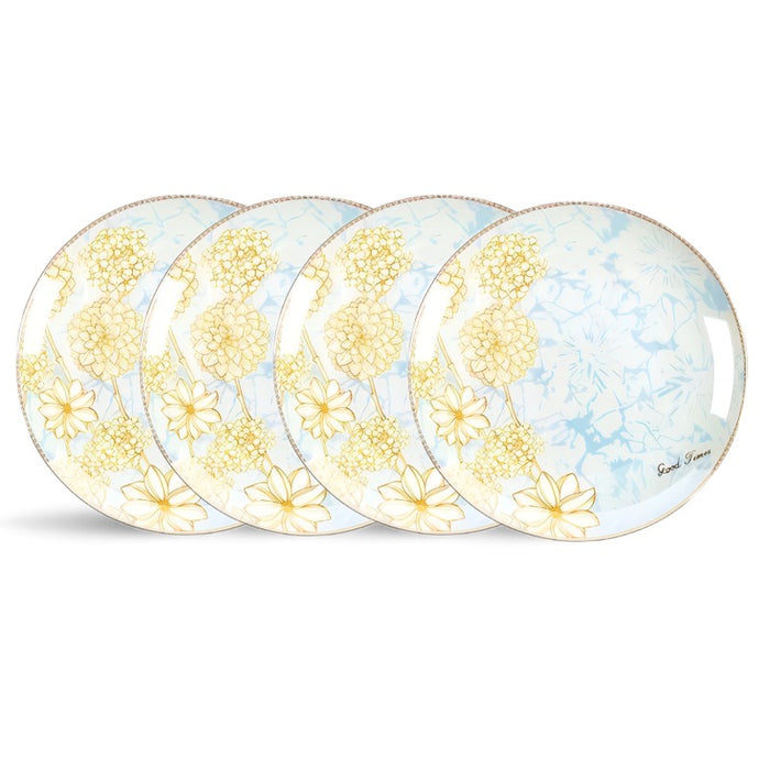 Blue And Yellow Flower Good Time Dinner Set