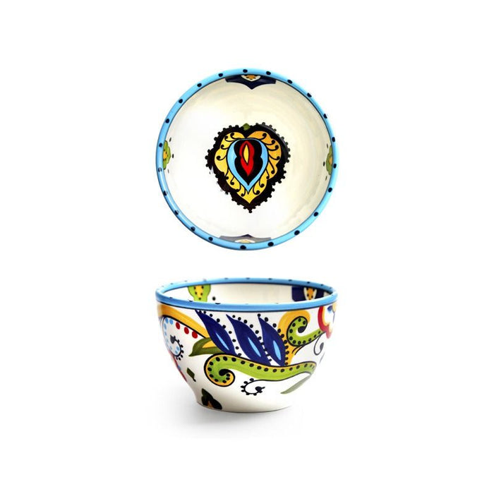 Green Hand-painted Boho Dinner Set-5