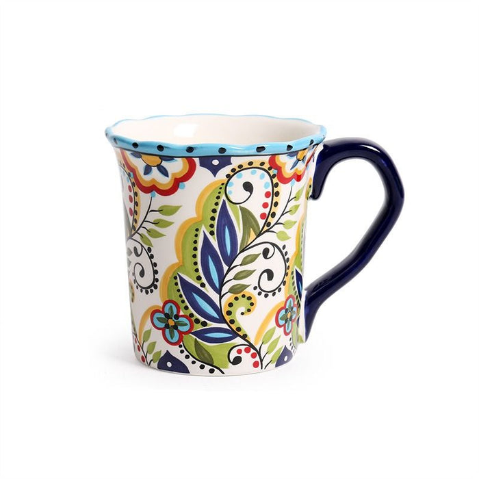 Green Hand-painted Boho Dinner Set-6