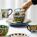 Green Hand-painted Boho Dinner Set-8