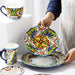 Green Hand-painted Boho Dinner Set-1