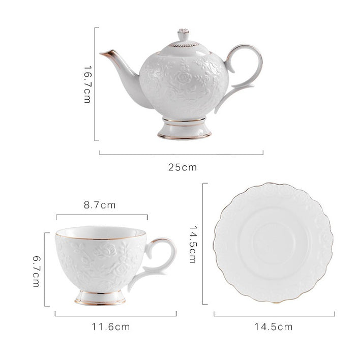 British Relief Floral Tea Set-5
