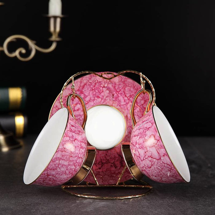 Full-printed Floral Fine Bone China Coffee & Tea Set