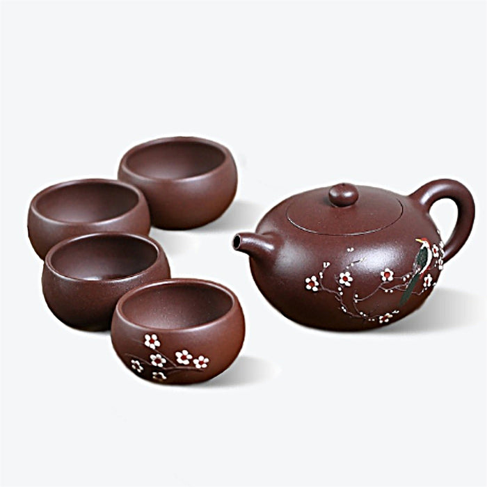 Plum Bossom Yixing Zisha Clay Tea Set