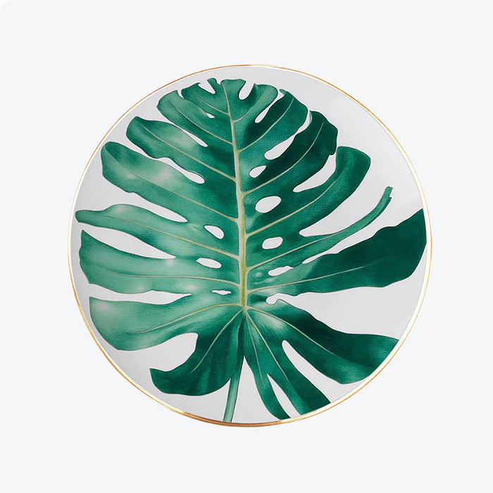 Tropical Banana Leaf Bone China Dinnerset with Coffee Cup,Dinner Plate