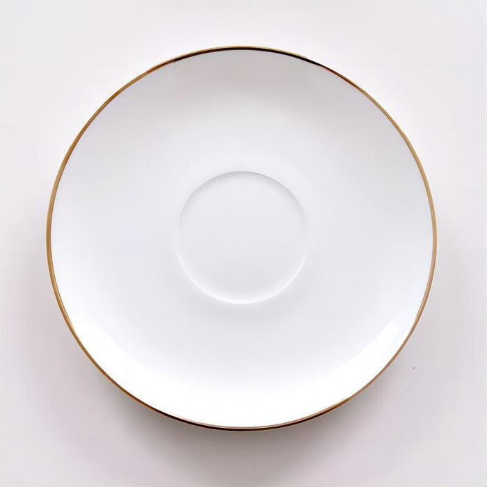 Gold Rim Bone China Coffee Cup and Saucer Set