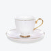 Gold Rim Bone China Coffee Cup and Saucer Set