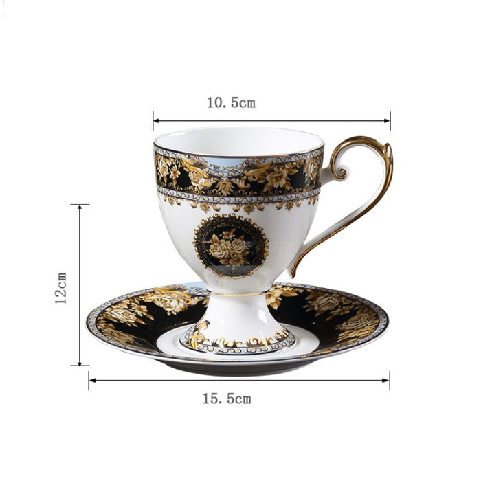 Vintage Gold Flower Bone China Tea Set