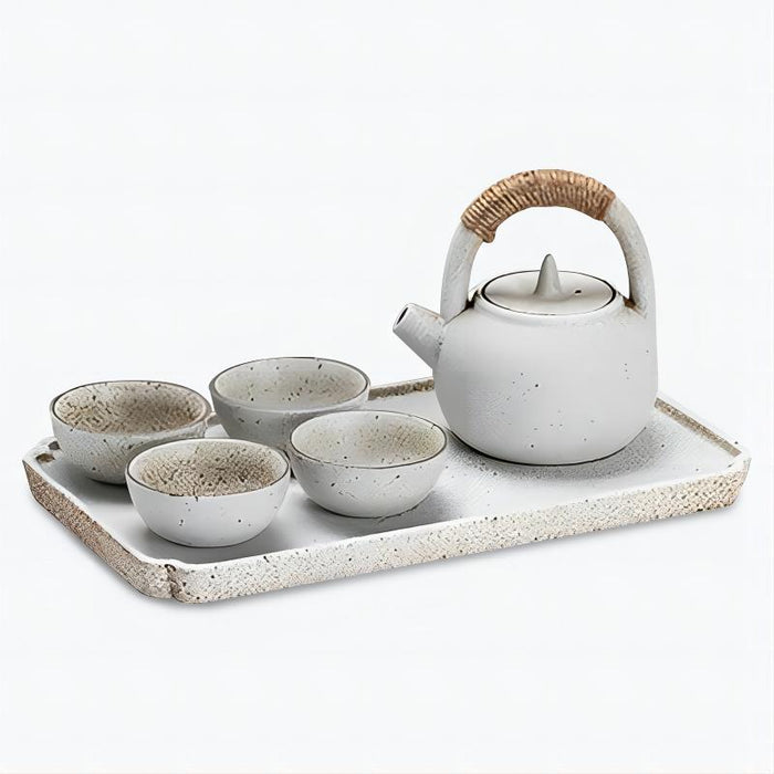 Black and White Ceramic Kung Fu Tea Set