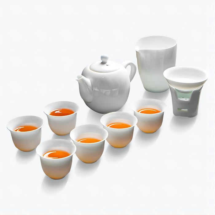 Chinese White Porcelain Ceramic Kung Fu Tea Set