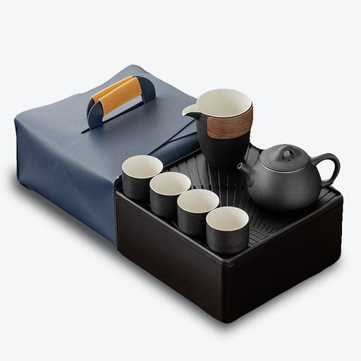 Mountain Black Pottery Travel Kung Fu Tea Set-1