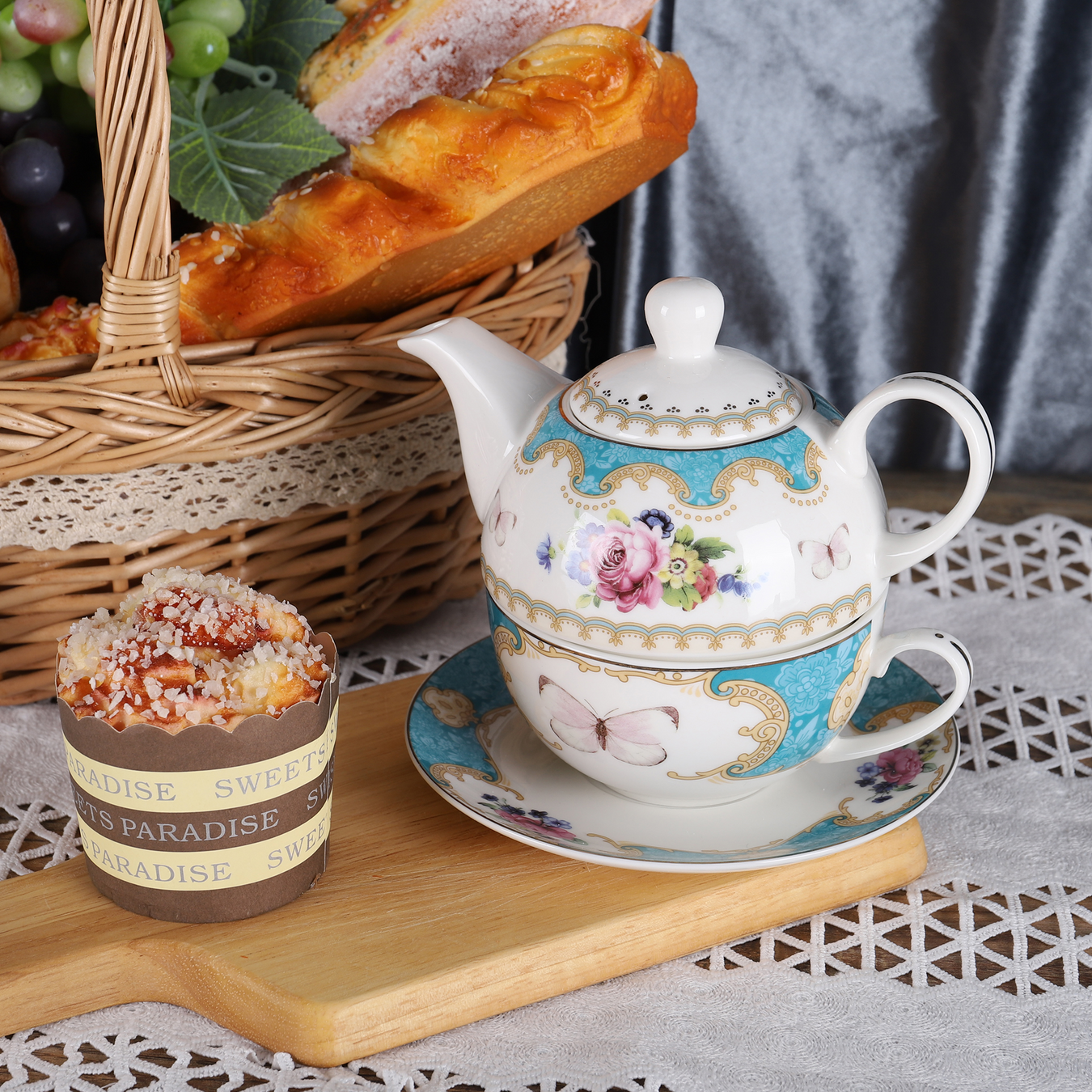 blooming tea pot set