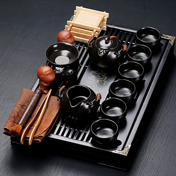 Black Chinese Ceramic Tea Set - HauSweet