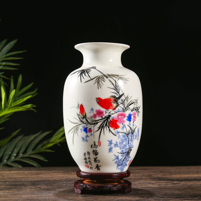 Chinese White Ceramic Vase - HauSweet