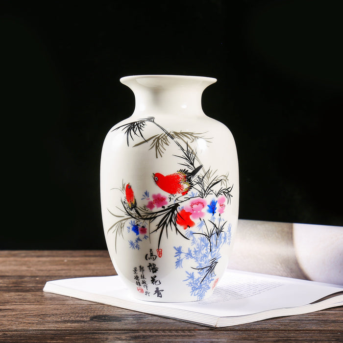 Chinese White Ceramic Vase - HauSweet