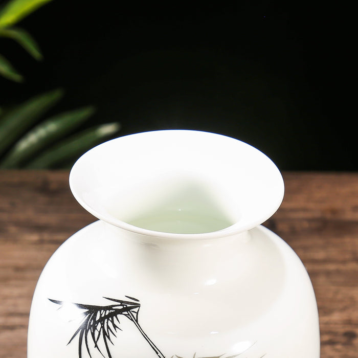 Chinese White Ceramic Vase - HauSweet