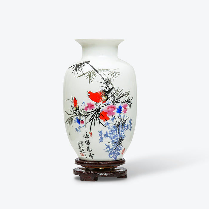Chinese White Ceramic Vase - HauSweet