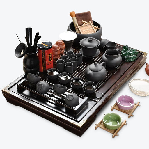 Black Ceramic Tea Cup Set - HauSweet