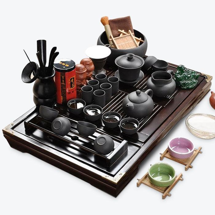 Black Ceramic Tea Cup Set - HauSweet