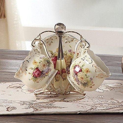 European Rose Ivory Porcelain Tea Set - HauSweet