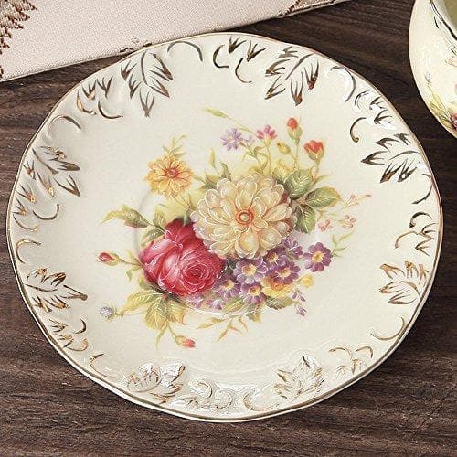 European Rose Ivory Porcelain Tea Set - HauSweet