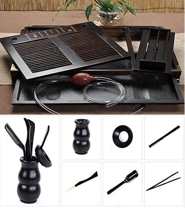 Black Ceramic Kung Fu Tea Set - HauSweet