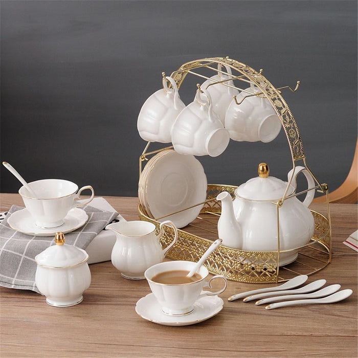 15 Pieces Simple Bone China Tea Sets - HauSweet