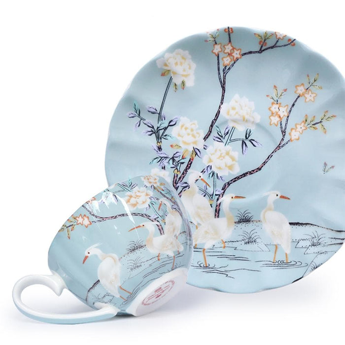 Blue Fine Bone China Coffee Cup - HauSweet