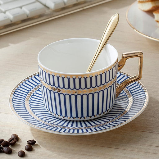 Blue Bone China Coffee Cup - HauSweet
