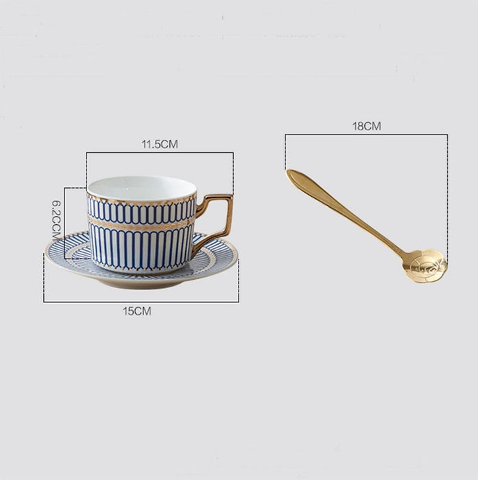 Blue Bone China Coffee Cup - HauSweet